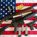 gun american flag illustration