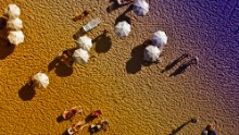 From this angle, the sand at Copacabana Beach in Brazil appears strangely wrinkled.