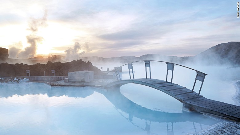 Thousands of people visit the Blue Lagoon in Iceland every year. Its waters are said to have healing properties. 