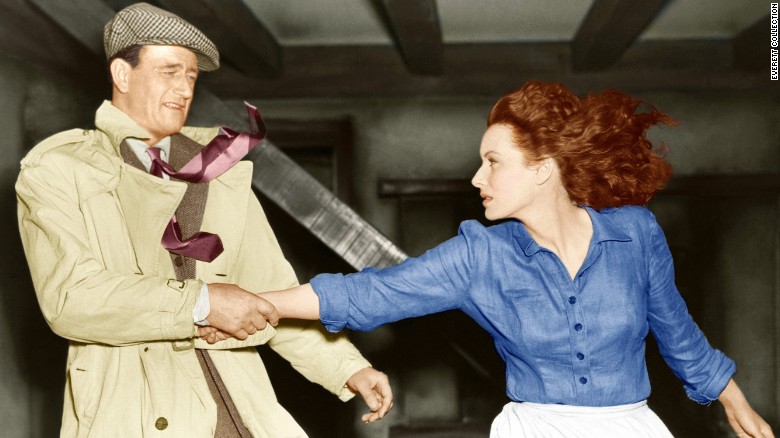 John Wayne and Maureen O&#39;Hara appear in 1952&#39;s &quot;The Quiet Man,&quot; directed by John Ford. It was the second time O&#39;Hara and Wayne appeared on screen together. 