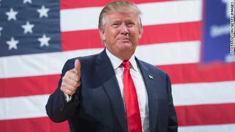 BURLINGTON, IA - OCTOBER 21: Republican presidential candidate Donald Trump arrives at a campaign rally at Burlington Memorial Auditorium on October 21, 2015 in Burlington, Iowa. Trump leads most polls in the race for the Republican presidential nomination. (Photo by Scott Olson/Getty Images)