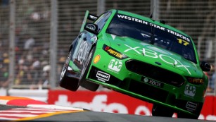 Scott Pye drives the DJR Team Penske Ford during practice for the Gold Coast 600, which is part of the V8 Supercars Championship at the Surfers Paradise Street Circuit on Friday, October 23, on the Gold Coast, Australia. 