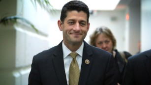 U.S. Rep. Paul Ryan (R-WI) leaves after a House Republican Conference meeting October 20, 2015 at the Capitol in Washington, D.C.