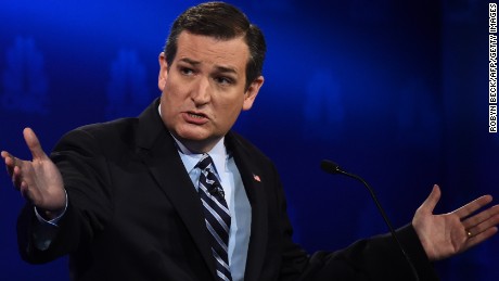 Republican Presidential hopeful  Ted Cruz  speaks during the CNBC Republican Presidential Debate, October 28, 2015 at the Coors Event Center at the University of Colorado in Boulder, Colorado. AFP PHOTO/ ROBYN BECK        (Photo credit should read ROBYN BECK/AFP/Getty Images)