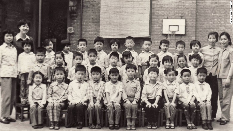 CNN&#39;s Steven Jiang, aged 6 in a school photo in 1982. Most of his classmates were also only children. He is front row, third from left.