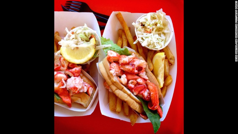 You can&#39;t visit the Maine coast without trying a lobster roll -- usually seasoned lobster meat on a toasted hot dog bun with a little mayo. &lt;a  data-cke-saved-href=&quot;http://www.roadfood.com/Reviews/Overview.aspx?RefID=2959&quot; href=&quot;http://www.roadfood.com/Reviews/Overview.aspx?RefID=2959&quot; target=&quot;_blank&quot;&gt;Red&#39;s Eats&lt;/a&gt; in Wiscasset serves one of the best.