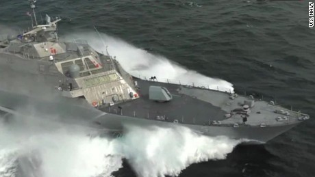 See U.S. Navy warship at top speed - CNN Video