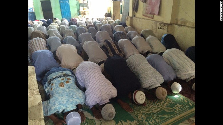 At one of the few mosques still operating in Meiktila, it gets so crowded that people have to pray in shifts at Friday prayers.