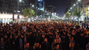 Romanians angry about a nightclub fire protest on Tuesday.