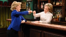 Actress Kate McKinnon recently caught the notice of the political and entertainment worlds with her parody of Hillary Clinton on "Saturday Night Live." The two even appeared together in an October sketch. Click through to see the storied history of "SNL" and political parody.