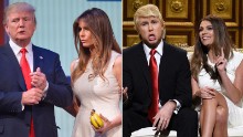 Actors Taran Killam and Cecily Strong revealed their impersonations of Republican presidential candidate Donald Trump and his wife, Melania, on a "Saturday Night Live" episode in October.<br /><br />The real Donald <a href="http://www.cnn.com/2015/11/04/politics/donald-trump-saturday-night-live/index.html" target="_blank">will be hosting</a> 'SNL' on November 7, marking the second time he has done it. The first time was in 2004, when he was the host of the NBC reality show "The Apprentice."