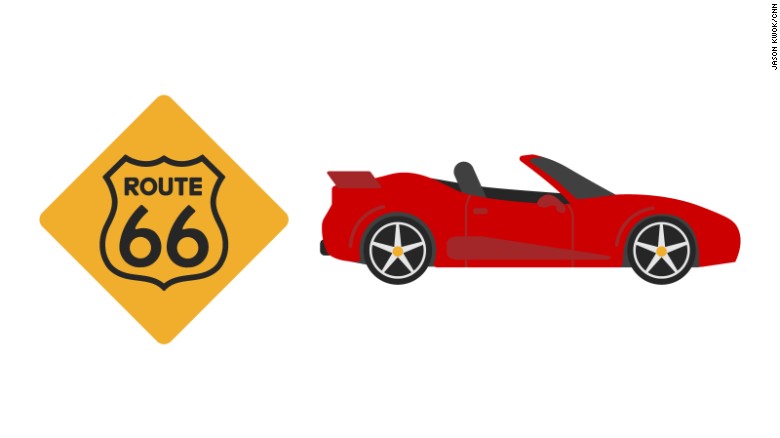 Nothing says America like a road trip on one of its most famous highways. While Italy&#39;s passion for super-charged Maserati, Ferrari and Lamborghini engines is celebrated with a sports car emoji.
