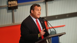 Presidential candidate New Jersey Gov. Chris Christie speaks during the Republican Presidential Debate sponsored by Fox Business and the Wall Street Journal at the Milwaukee Theatre November 10, 2015 in Milwaukee, Wisconsin.