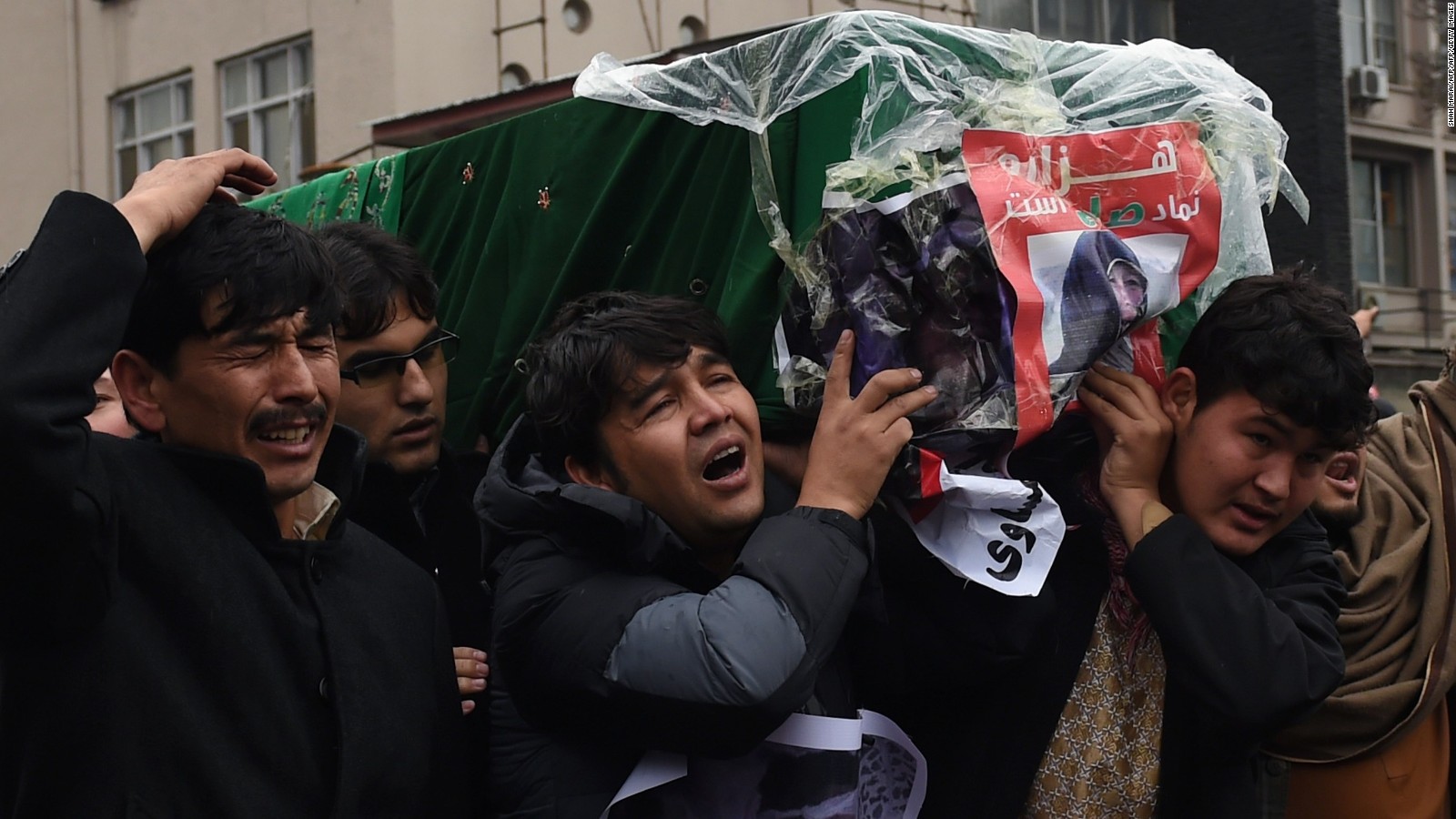 Protesters in November march with coffins of decapitated Hazaras in Kabul.