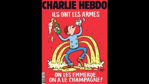 Charlie Hebdo&#39;s cover responded to the November 2015 terror attack in Paris.