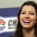 CONCORD, NC - MAY 30:  Actress Jessica Biel  speaks during a press conference prior to the NASCAR Sprint Cup Series Coca-Cola 600 at Charlotte Motor Speedway on May 30, 2010 in Concord, North Carolina.  (Photo by Chris Trotman/Getty Images for NASCAR)