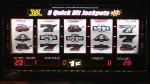 HIALEAH, FL - AUGUST 28:  A slot machine is seen in the casino that will hold its grand opening on Friday located in the Hialeah Park Race Track which first opened in 1925 on August 28, 2013 in Hialeah, Florida. The new casino is located in the same complex as the race track which in its heyday was known as the "the worlds most beautiful race course."  (Photo by Joe Raedle/Getty Images)