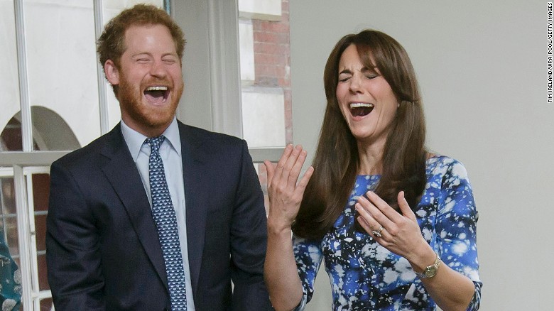 LONDON, UNITED KINGDOM - OCTOBER 26:  Prince William, Duke of Cambridge, left, Prince Harry, centre, and Catherine, Duchess of Cambridge, right, smile as they take part in 'welly wanging', with children and representatives from charities and Aardman Animations, during a meeting of the Charities Forum at BAFTA on October 26, 2015 in London, United Kingdom. (Photo by Tim Ireland - WPA Pool/Getty Images)