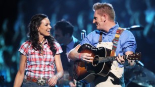 NASHVILLE, TN - JUNE 16:  Singer Joey Martin Feek and Rory Lee Feek of Joey + Rory perform on stage during the 2009 CMT Music Awards at the Sommet Center on June 16, 2009 in Nashville, Tennessee.  (Photo by Jason Merritt/Getty Images)