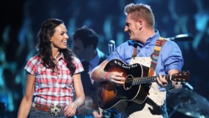 NASHVILLE, TN - JUNE 16:  Singer Joey Martin Feek and Rory Lee Feek of Joey + Rory perform on stage during the 2009 CMT Music Awards at the Sommet Center on June 16, 2009 in Nashville, Tennessee.  (Photo by Jason Merritt/Getty Images)