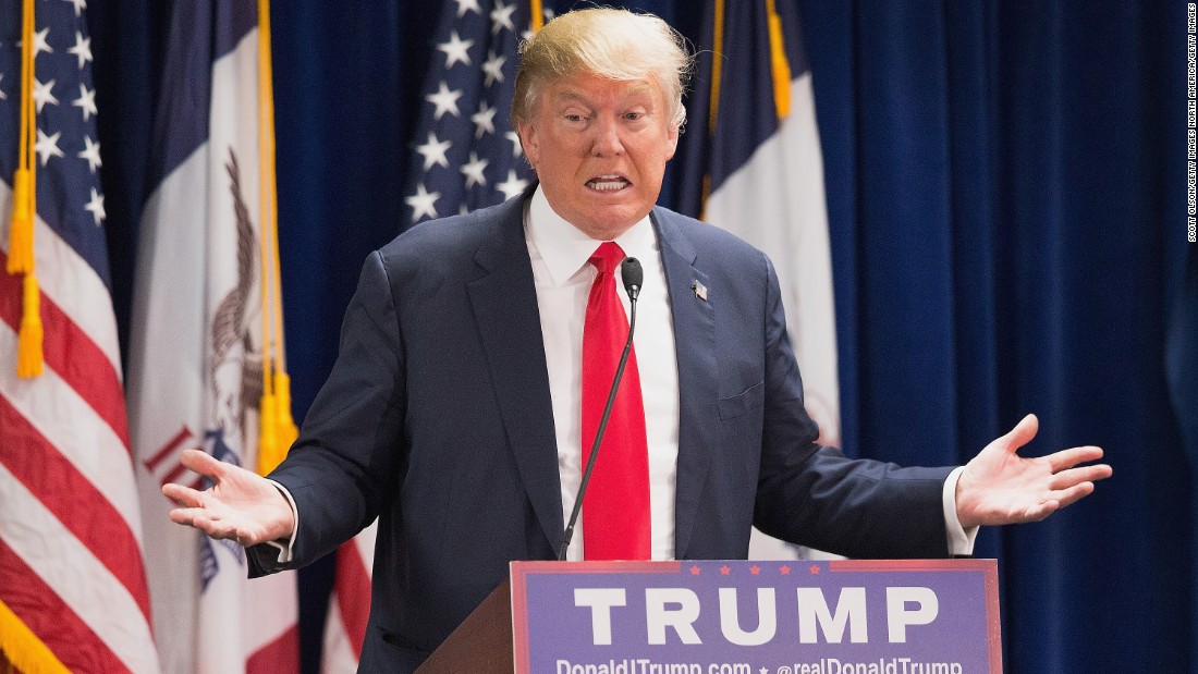 NEWTON, IA - NOVEMBER 19:  Republican presidential candidate Donald Trump speaks to guests during a rally at Des Moines Area Community College Newton Campus on November 19, 2015 in Newton, Iowa. Trump is currently leading the race for the Republican presidential nomination in Iowa.  (Photo by Scott Olson/Getty Images)