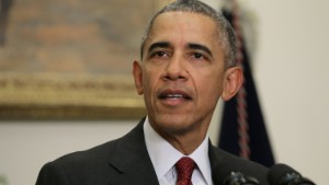 WASHINGTON, DC - NOVEMBER 25:  U.S. President Barack Obama delivers a statement in the Roosevelt Room following a national security meeting in the Situation Room at the White House November 25, 2015 in Washington, DC. Obama said the American people should continue with their Thanksgiving holiday plans and "We are taking every possible step to keep our homeland safe".  (Photo by Chip Somodevilla/Getty Images)