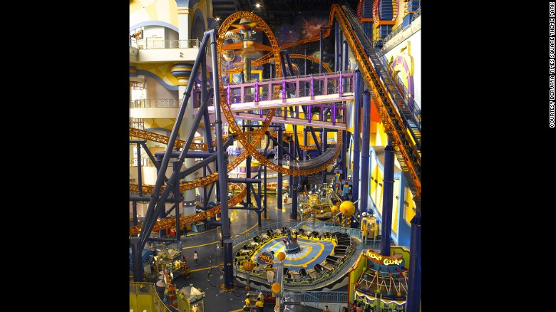 The ride that loops and turns inside the mall is the star attraction at Berjaya Times Square.