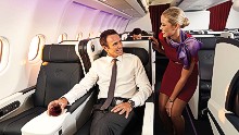 Thomas says that Virgin Australia has "taken what matters to customers and given it a touch of luxury." Originally named Virgin Blue, the airline has been in service since 2000.