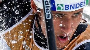 RIO DE JANEIRO, BRAZIL - NOVEMBER 26:  Thiago Serra of Brazil competes during the Men's Canoe Single (C1) Slalom - Aquece Rio Test Event for the Rio 2016 Olympics at Deodoro Olympic Park on November 26, 2015 in Rio de Janeiro, Brazil.  (Photo by Buda Mendes/Getty Images)