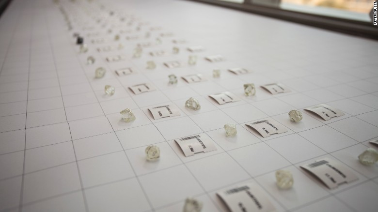 &#39;Special&#39; stones -- diamonds at least 10 carats in weight -- await valuation at De Beers&#39; Global Sightholder Sales operation in Gaborone, Botswana.