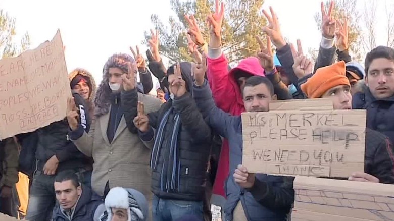 Volunteers from all over the world are helping refugees at the tense border crossing.