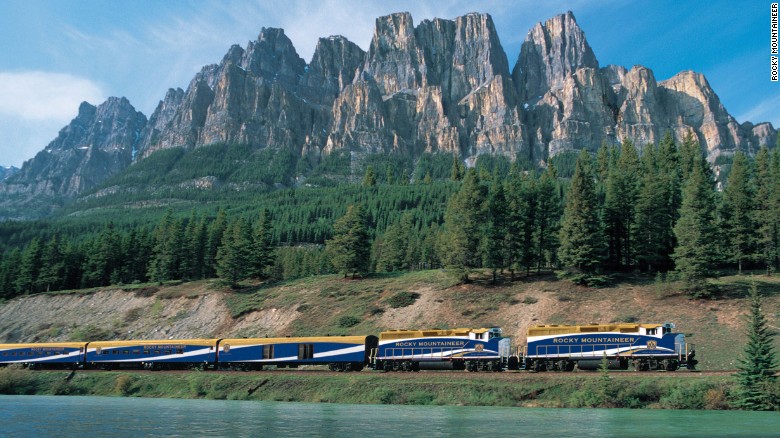 Canada&#39;s Rocky Mountaineer train offers a variety of routes, but the classic Banff to Vancouver journey highlights some of the region&#39;s most stunning scenery. The train&#39;s Gold Leaf Service includes perks like free alcoholic beverages, gourmet meals and private viewing cars.