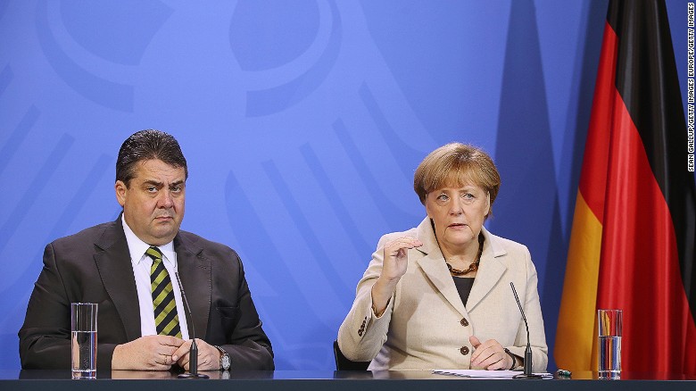 Germany&#39;s Vice Chancellor Sigmar Gabriel, seen here with Chancellor Angela Merkel, is the most high-profile western politician to accuse Saudi Arabia of condoning extremism.