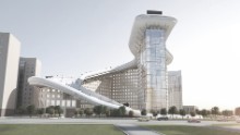 But all that could change with the 326 meter (1,000 ft) artificial slope which descends from the roof of Slalom House.