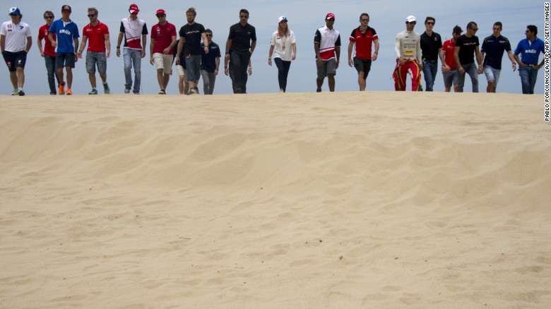 Formula E drivers hit the beach before last season&#39;s race in Uruguay.