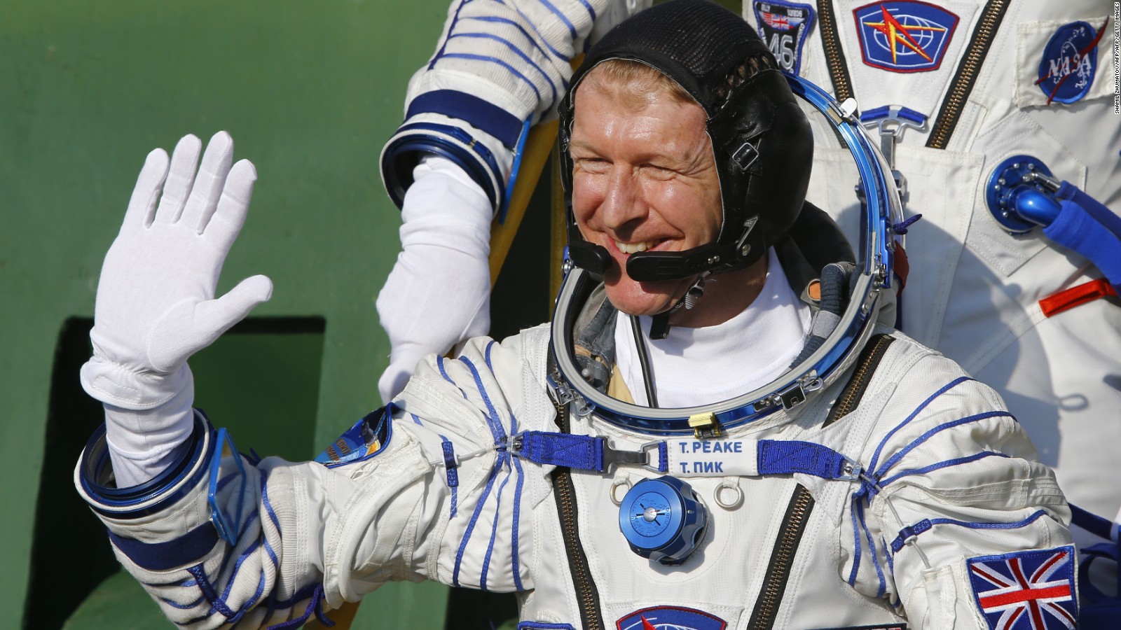 UK astronaut Tim Peake boards the Soyuz spacecraft.