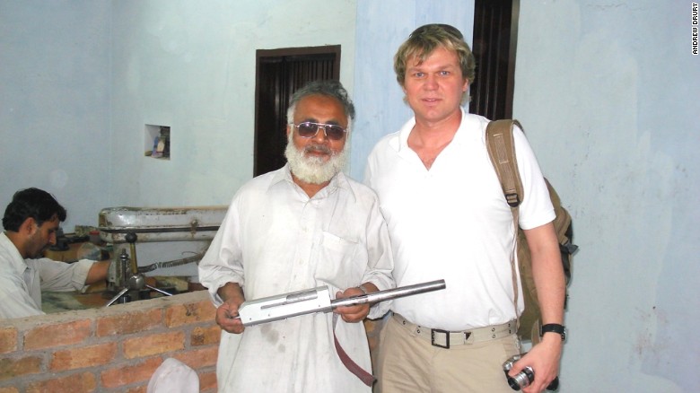 2009: Sampling the merchandise at a gun factory in Peshawar, Pakistan. The city has been hit by several deadly terrorist attacks in recent years. 