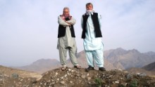 2009: Drury and cousin Green wear local outfits up a mountain in Tora Bora, Afghanistan -- once thought to be the hiding place of Al Qaeda leader Osama bin Laden.