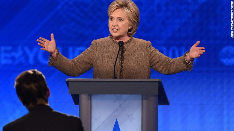 Clinton speaks during the debate.