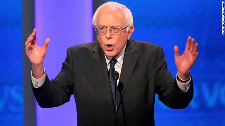 Sanders speaks during the debate.