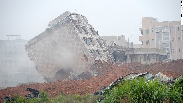 Many of the buildings at the industrial park in the city of Shenzhen were destroyed or badly damaged.