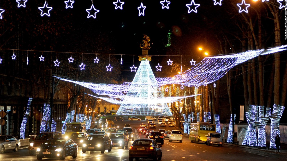 Georgia&#39;s capital city goes all ethereal with a Christmas light show that makes rush hour a lot more interesting.  