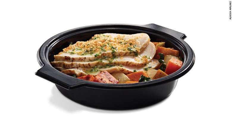 Alaska Airlines, which ranked fifth, is one of the few airlines that changed the calorie content of its meals and snacks for the worse. The number of calories in an average meal jumped from 456 to 606. For dinner, Tom Douglas&#39; Roast Turkey With Veggie Hash has 532 calories. 
