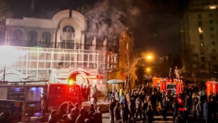 Protesters set fire to the Saudi Embassy in Tehran on Saturday, January 2, during a demonstration against the execution of prominent Shiite Muslim cleric Nimr al-Nimr by Saudi authorities. Nimr was a driving force of the protests that broke out in 2011 in Saudi Arabia&#39;s east, an oil-rich region where the Shiite minority of an estimated 2 million people complains of marginalization. 