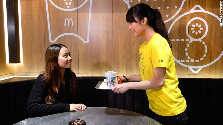 McDonald&#39;s Next offers table service after 6 p.m. and premium coffee blends. The branch has also been fitted out with cell phone charging platforms, free Wi-Fi and self-order kiosks.