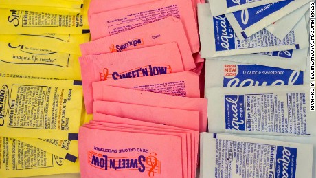 Dec. 13, 2014 - New York, NY, USA - Packets of Sweet 'N Low, Equal, Splenda, and Domino sugar on a counter on Saturday, December 13, 2014.  Cumberland Packing, the maker of Sweet 'N Low as well as Sugar in the Raw announced that it will close their Brooklyn plant on Friday and outsource packing and manufacturing to other facilities. The Brooklyn plant will do product development, sales, and distribution.   (Ã‚ Richard B. Levine) Photo via Newscom (Credit Image: © Richard B. Levine/Levine Roberts/Newscom via ZUMA Press)