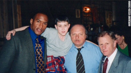 In 2000 Bosco's (second from left) acting career got a boost when he appeared on ABC's "NYPD Blue" with (from left) Henry Simmons, Dennis Franz and Gordon Clapp.