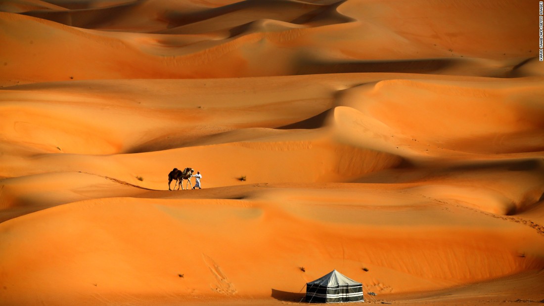 Moreeb Dune is one of the tallest hill climbs in the world. That`s why thrill-seekers from across the Gulf region come to the Liwa Desert in January for the Moreeb Dune Festival. Races are held for cars, bikes, falcons, camels and horses.