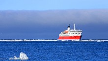 The MS Expedition was originally built as a car ferry, but now traverses Arctic and Antarctic waters as a cruise ship operated by Canada-based G Adventures, which offers environmentally sensitive trips.