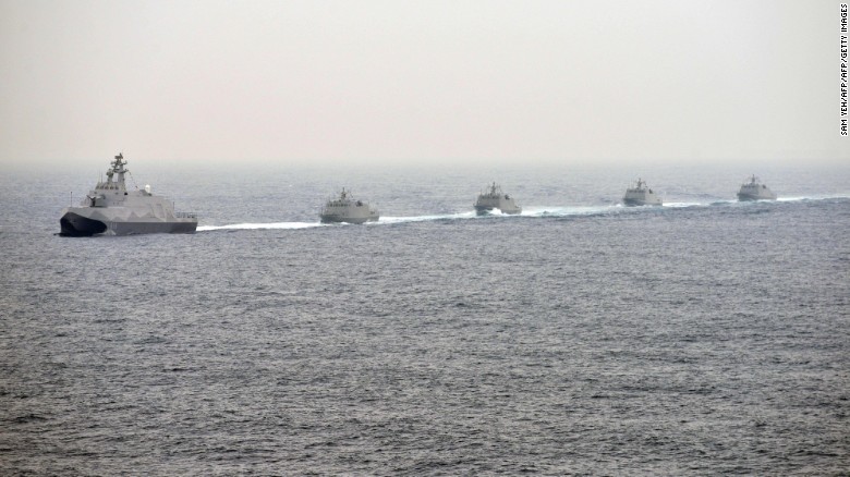 Taiwanese naval vessels take part in a drill off the naval port in Kaohsiung, southern Taiwan on Jan. 27.